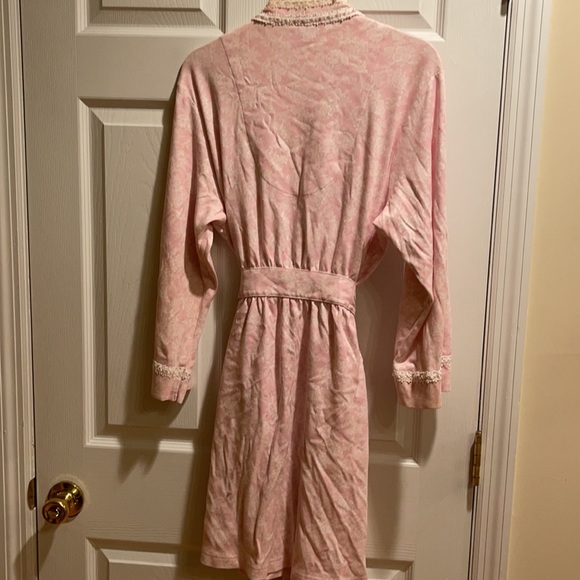 Charter Club Pink Cotton  Lace Trim Robe Large - Picture 4 of 4